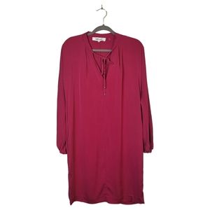 Diane Von Furstenberg Fuschia Pink Silk Long Sleeve Dress